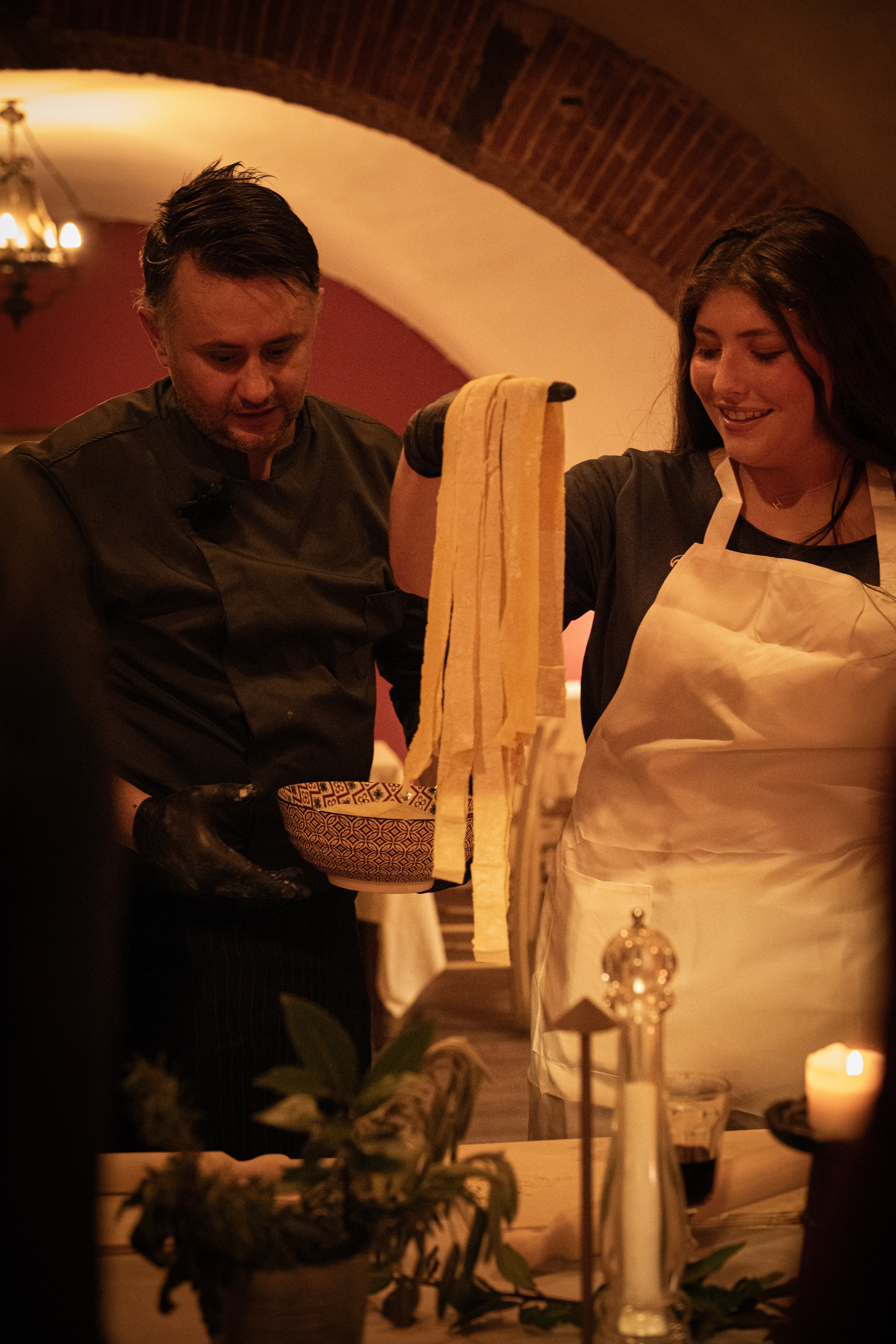 Cooking class pasta making